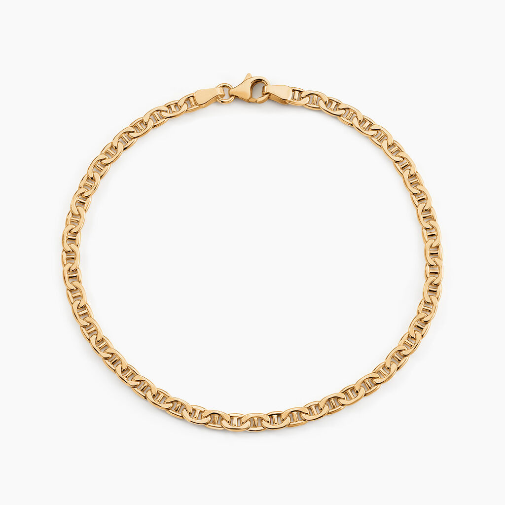 Bracelet Capucin Or Jaune Maille Marine Plate - Bracelets mailles Homme | Marc Orian