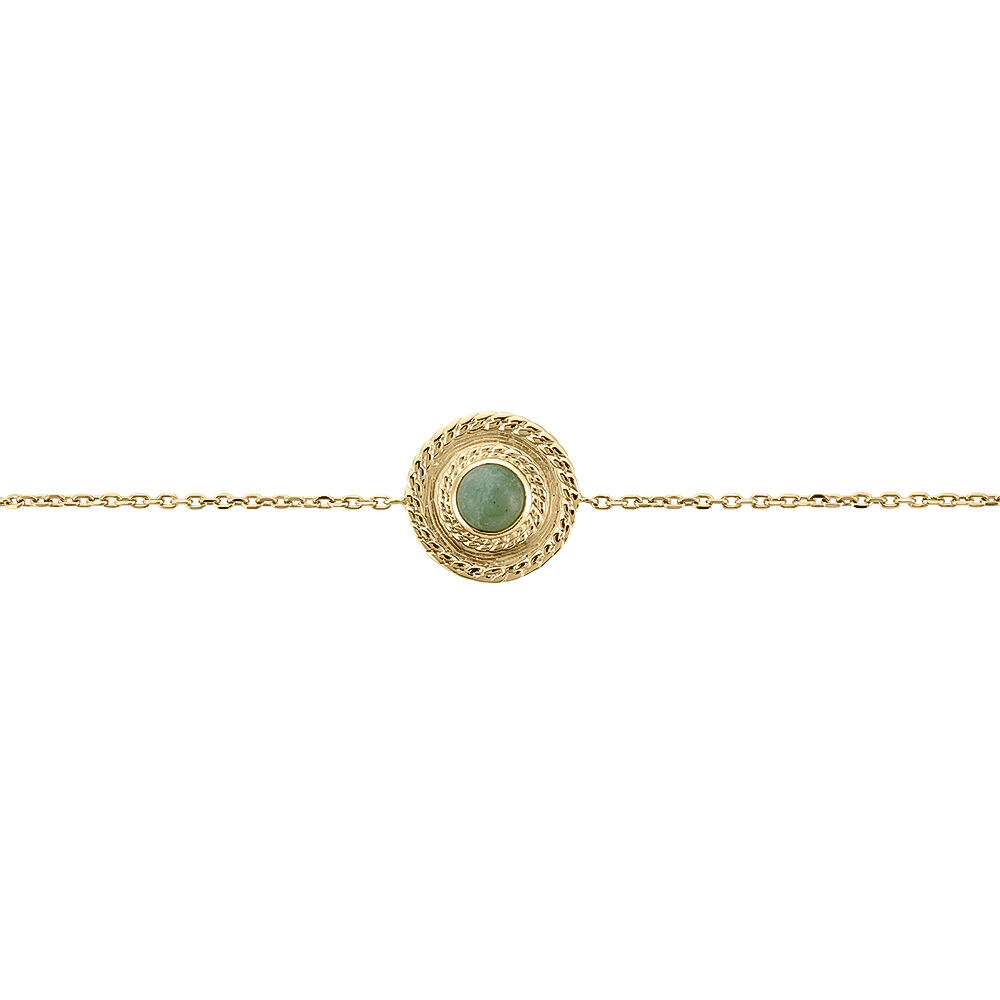 Bracelet Plaqué Or Jaune Marcia Aventurine - Bracelets Medailles Femme | Marc Orian