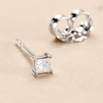 Boucle D'oreille Puces Myralie Or Blanc Diamant - Puces Femme | Marc Orian