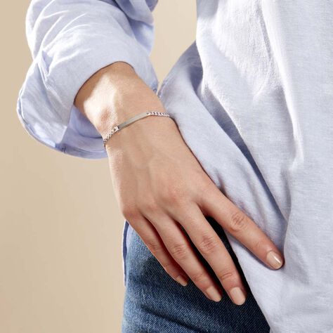 Bracelet Identité Casper Argent Blanc - Bracelets fantaisie Femme | Marc Orian