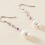 Boucles D'oreilles Pendantes Kerri Argent Blanc Perle De Culture - Pendantes Femme | Marc Orian