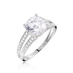 Bague Anthyme Or Blanc Oxyde De Zirconium - Solitaires Femme | Marc Orian