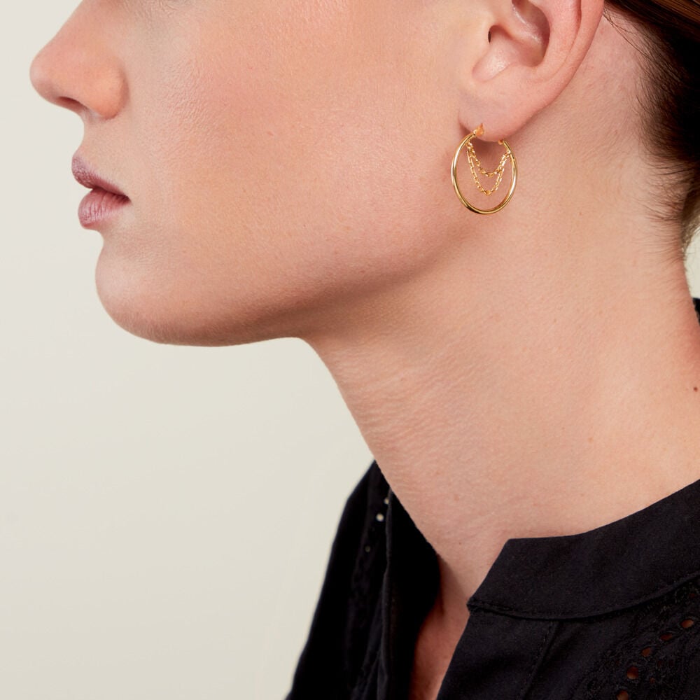 Cr&eacute;oles Omnia Plaqu&eacute; Or Dor&eacute; - Cr&eacute;oles Femme | Marc Orian