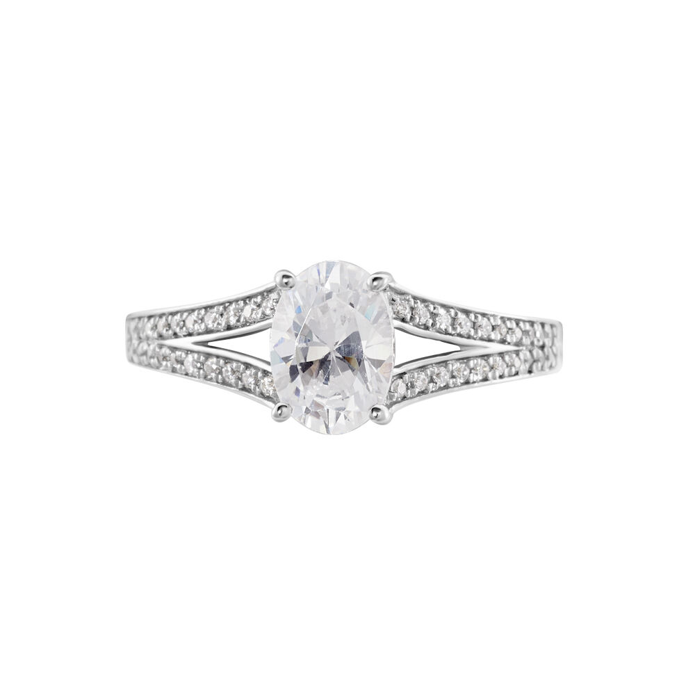 Bague Solitaire Or Blanc Regis Oxyde De Zirconium - Solitaires Femme | Marc Orian