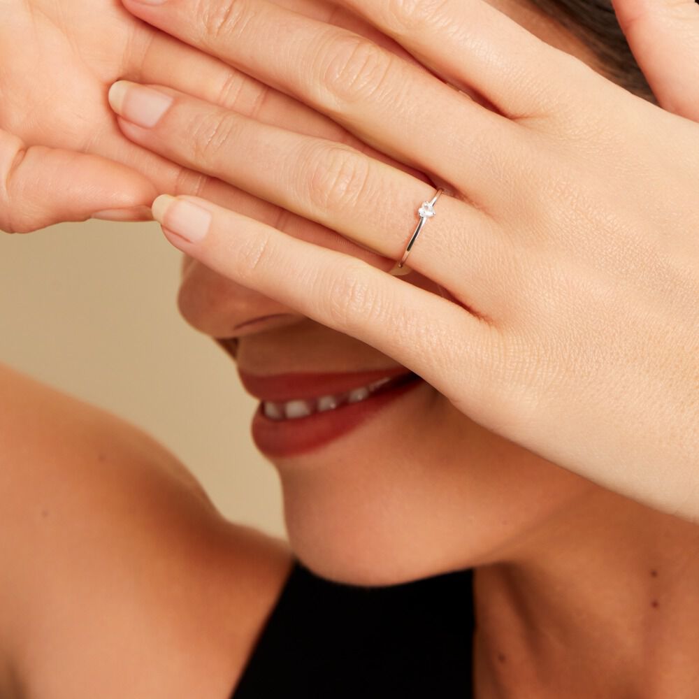 Bague Solitaire 1er Solitaire Argent Blanc Oxyde De Zirconium - Solitaires Femme | Marc Orian