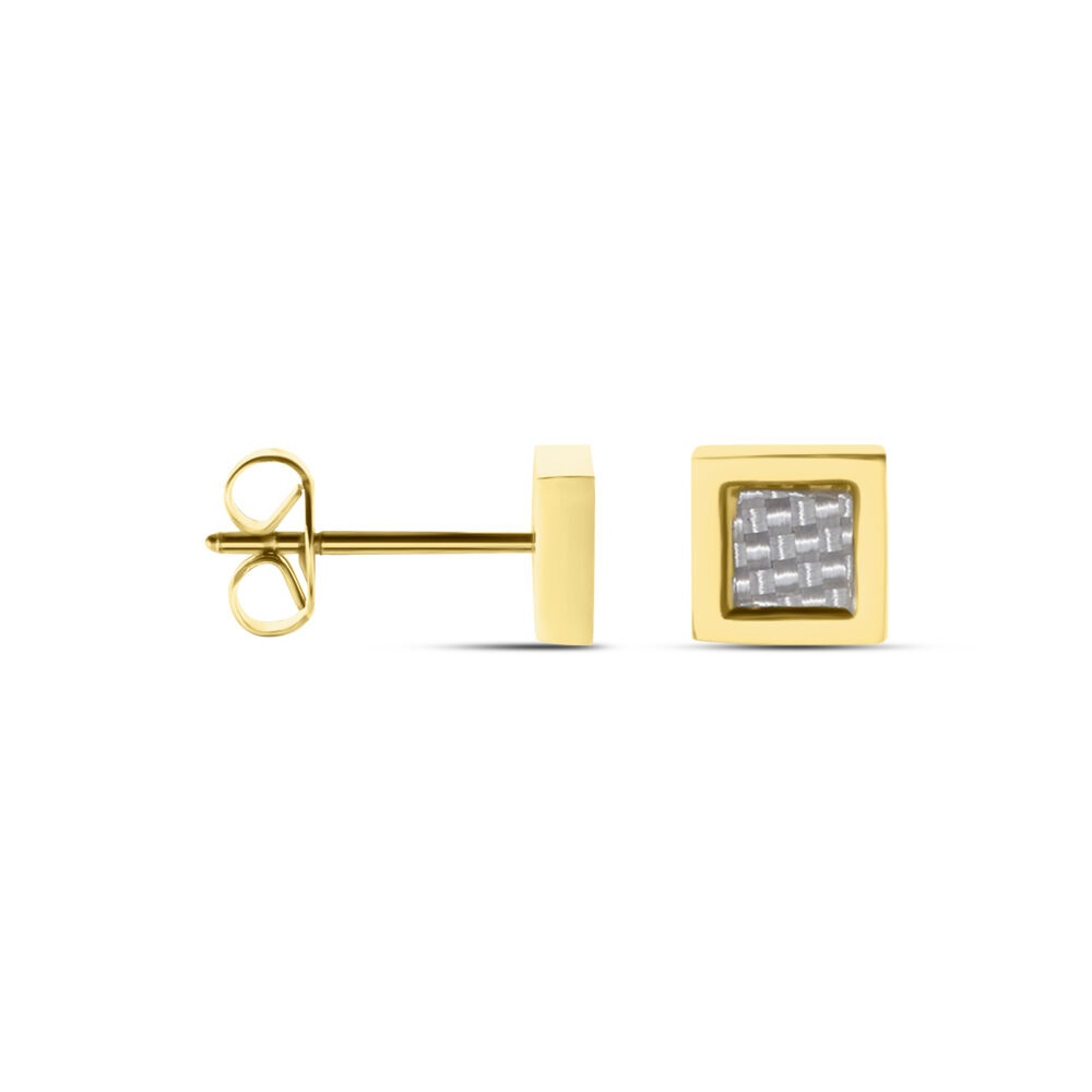 Boucles D'oreilles Puces Phebus Him Acier Doré Carbone - Puces Homme | Marc Orian