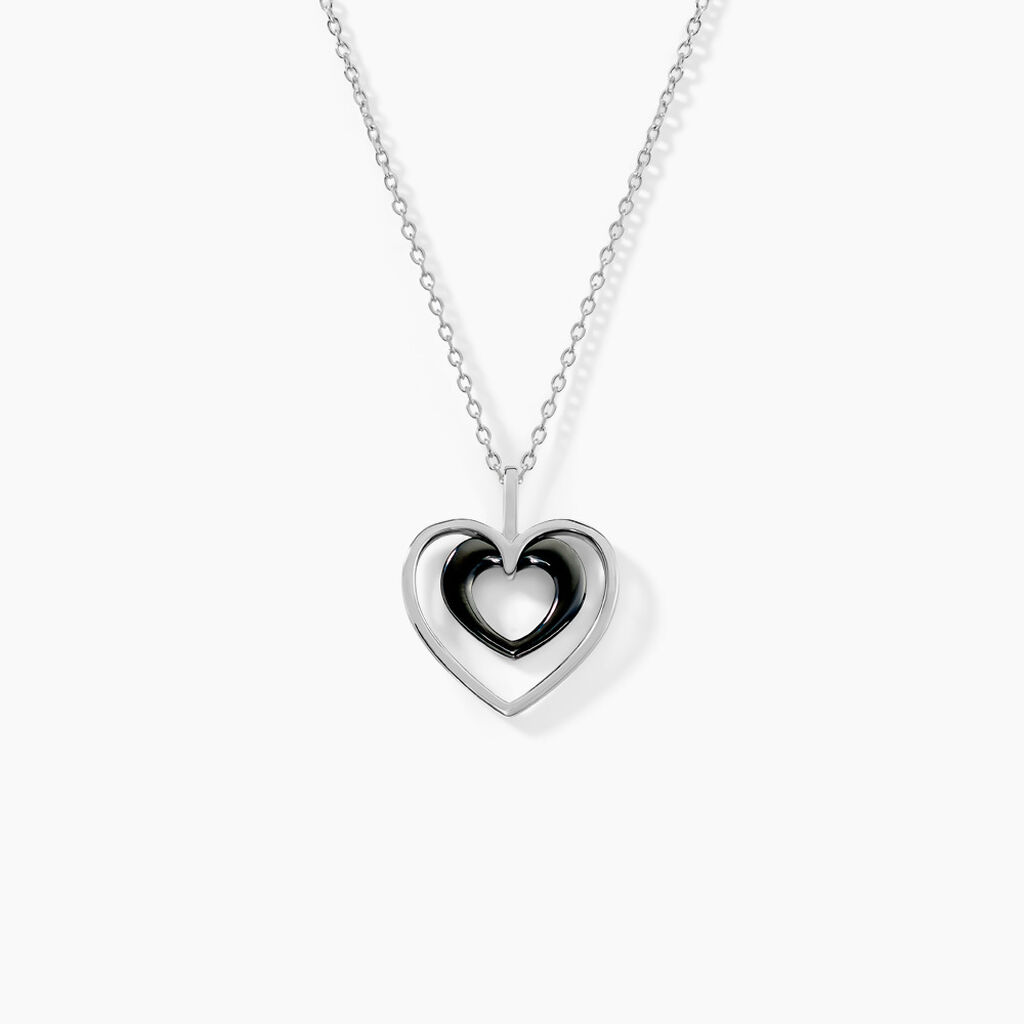 Collier Ceramik Design Argent Blanc C&eacute;ramique Et Oxyde De Zirconium - Colliers avec pierres Femme | Marc Orian