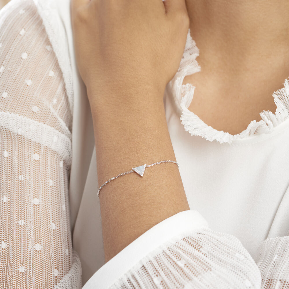 Bracelet Moric Argent Blanc Oxyde De Zirconium Et Nacre - Bracelets chaînes Femme | Marc Orian
