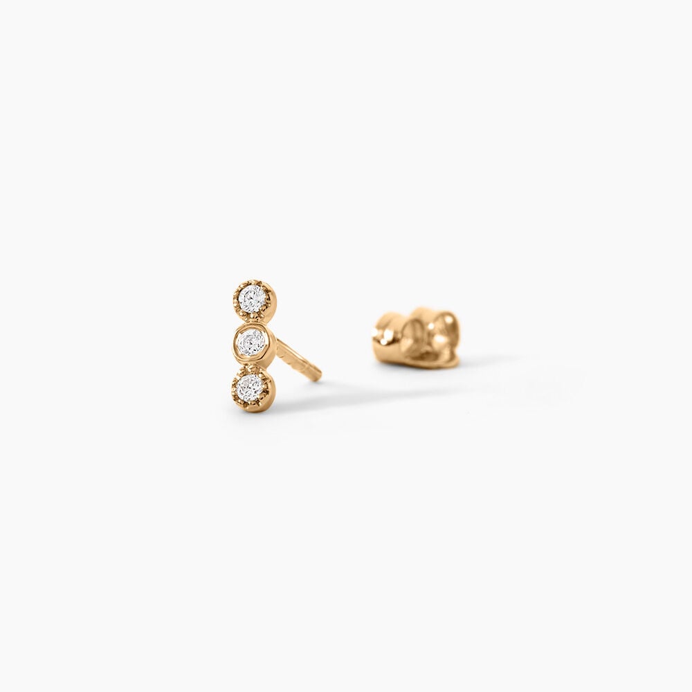 Boucles D'Oreilles Puces Emerica Plaqu&eacute; Or Jaune Oxyde De Zirconium - Puces Femme | Marc Orian