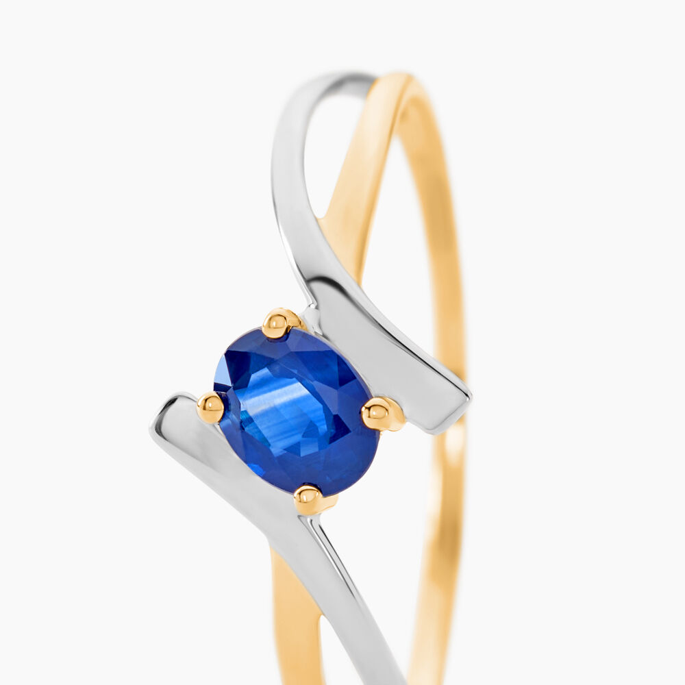 Bague Rosmunda Or Bicolore Saphir - Solitaires Femme | Marc Orian