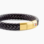 Bracelet Tommy Hilfiger Round Braided Cuir De Veau Marron - Bracelets cuir Homme | Marc Orian