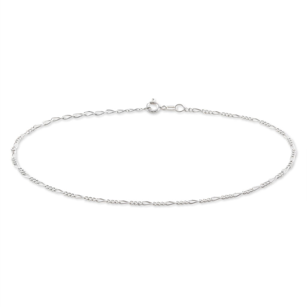 Chaîne De Cheville Cleona Maille Alternee 1/3 Argent Blanc - Chaines de cheville Femme | Marc Orian