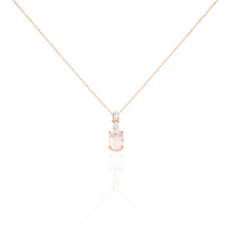 Collier Or Rose Quartz Et Diamant - Colliers Femme | Marc Orian