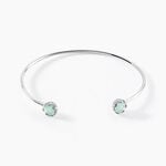 Bracelet Jonc Allyn Argent Blanc Verre - Bracelets joncs Femme | Marc Orian