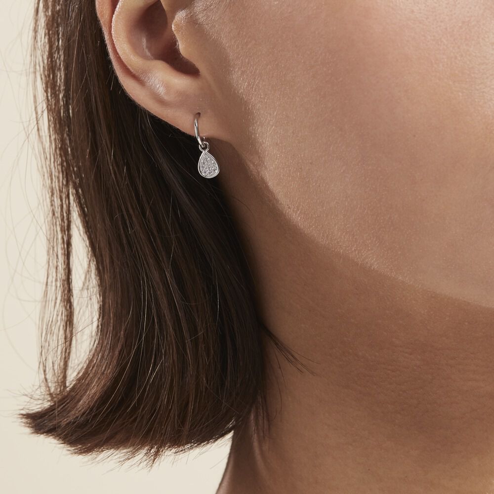 Créole Unitaire Argent Blanc Donelle Oxydes De Zirconium - Piercings d'oreilles Femme | Marc Orian