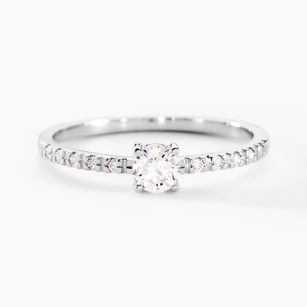 Bague Solitaire Servana Or Blanc Oxyde De Zirconium - Solitaires Femme | Marc Orian