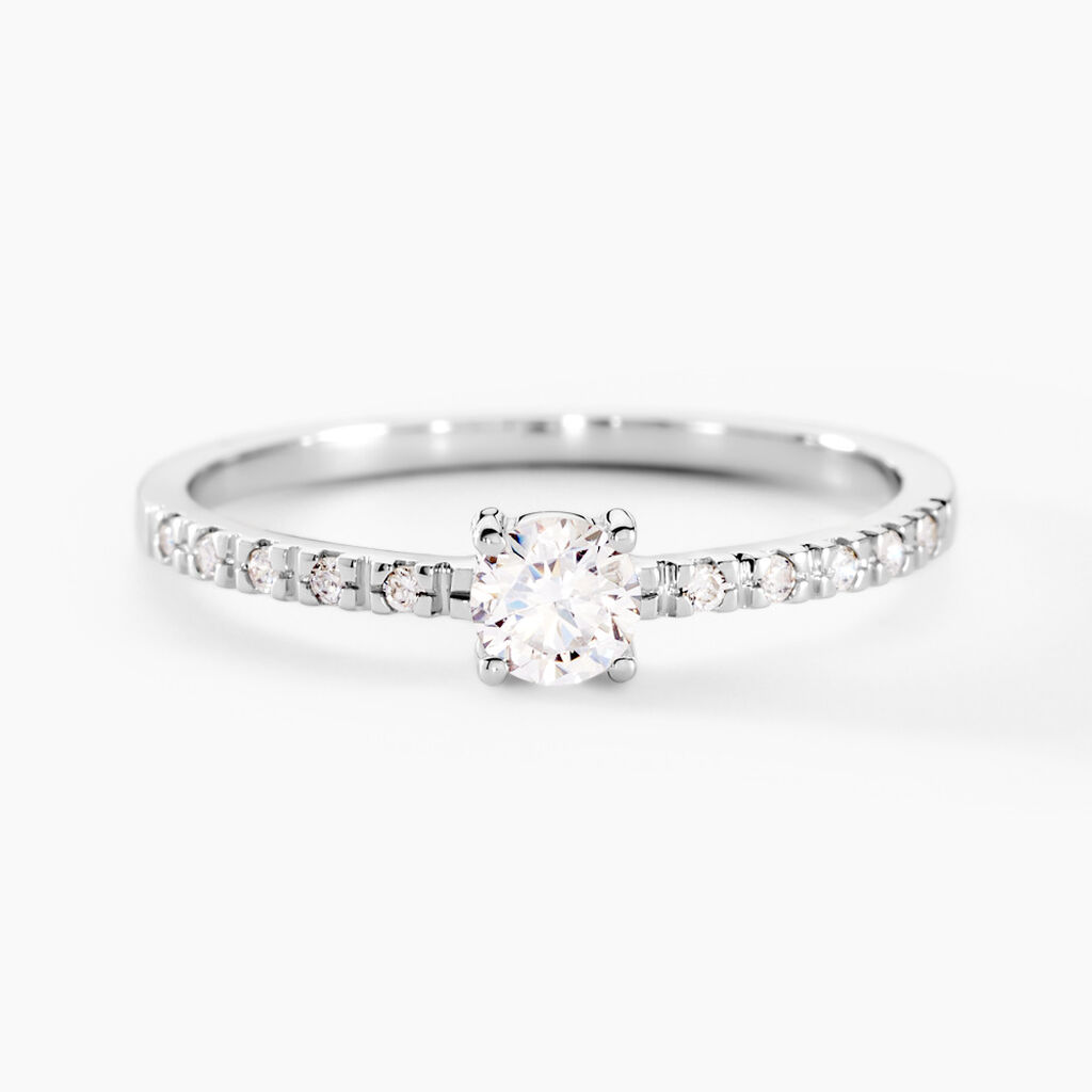 Bague Solitaire Servana Or Blanc Oxyde De Zirconium - Solitaires Femme | Marc Orian