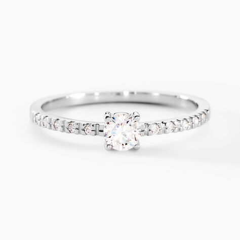 Bague Solitaire Servana Or Blanc Oxyde De Zirconium - Solitaires Femme | Marc Orian