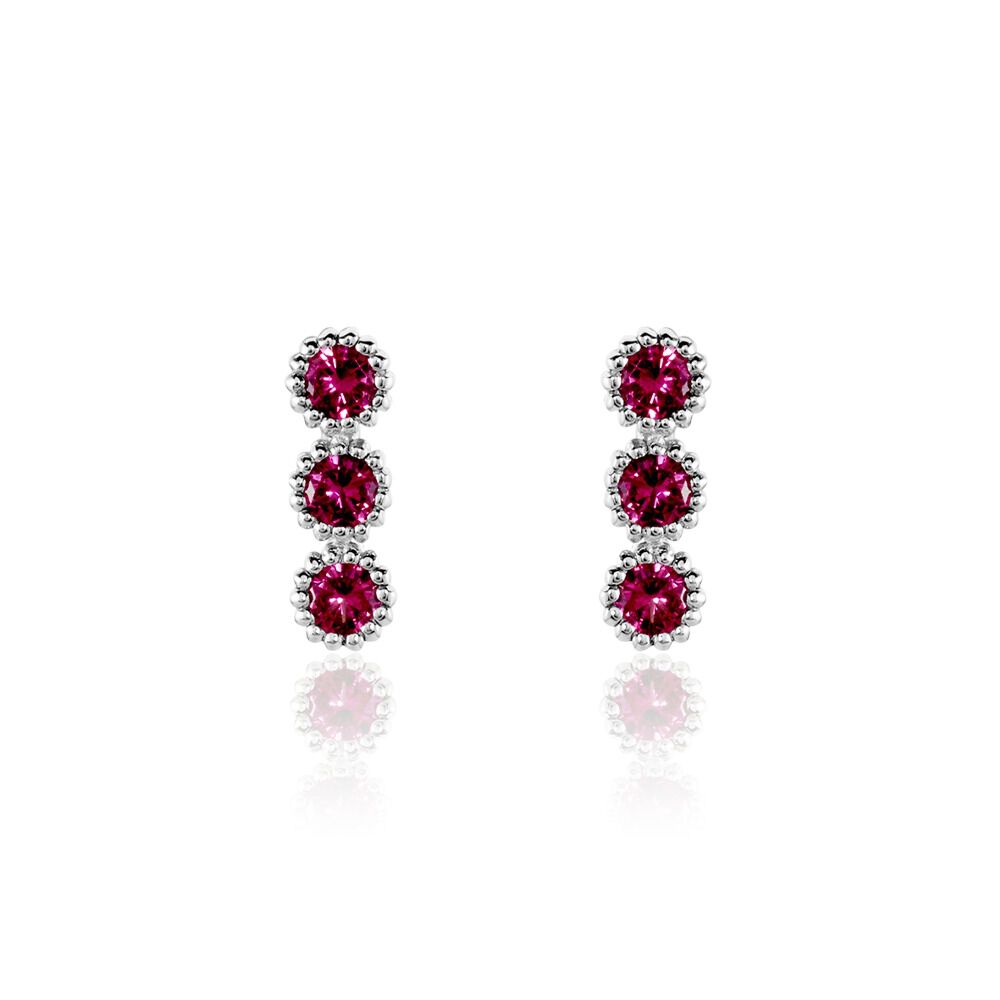 Boucles D'oreilles Puces Kasey Argent Blanc Oxyde De Zirconium - Puces Femme | Marc Orian