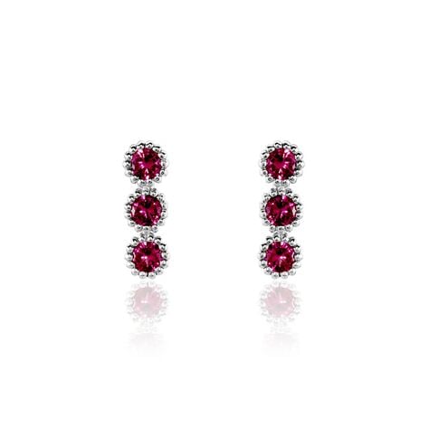 Boucles D'oreilles Puces Kasey Argent Blanc Oxyde De Zirconium - Puces Femme | Marc Orian