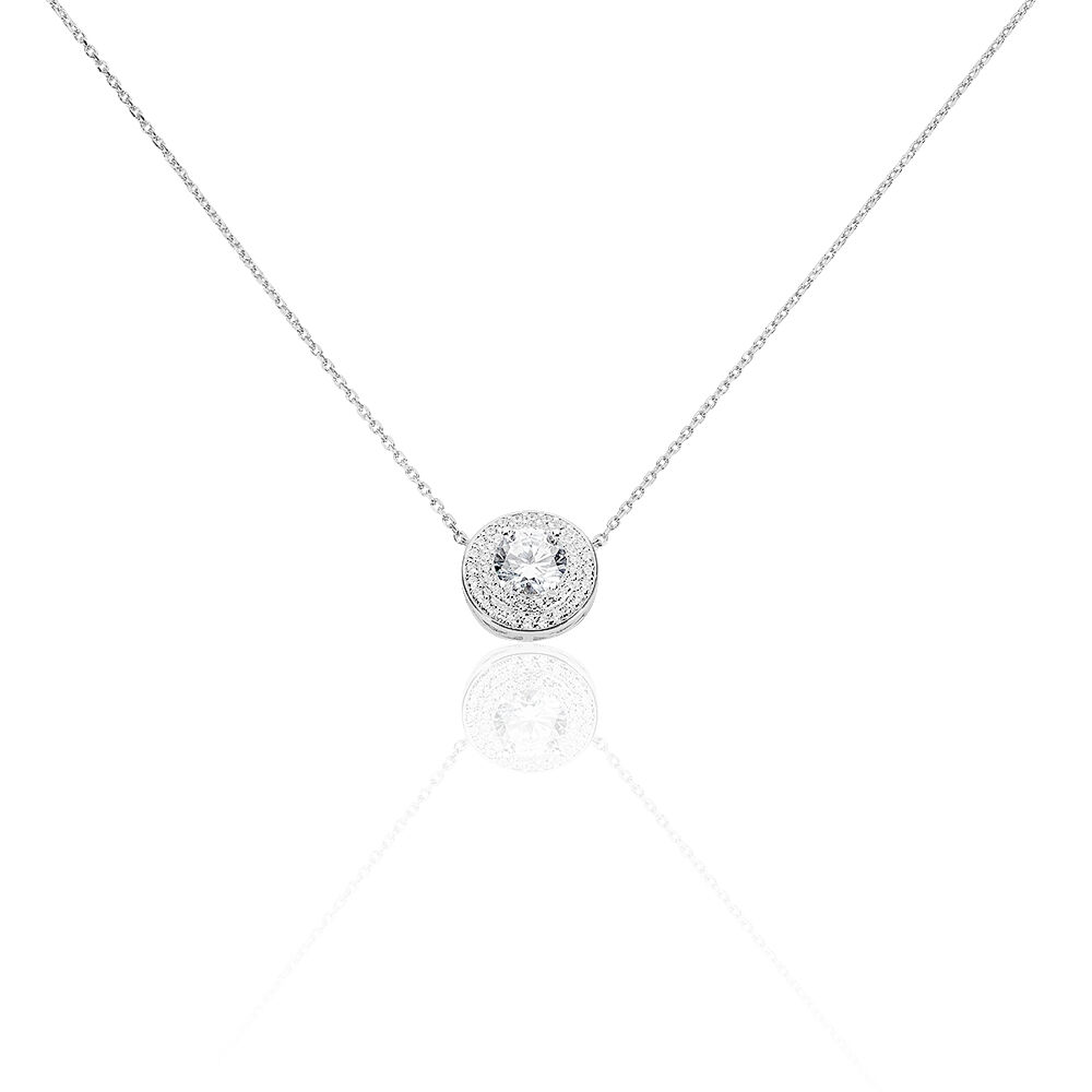 Collier Lumineuse Argent Blanc Oxyde De Zirconium - Colliers avec pierres Femme | Marc Orian