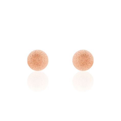 Boucles D'oreilles Puces Fidelia Boule Sablee Or Rose - Puces Femme | Marc Orian