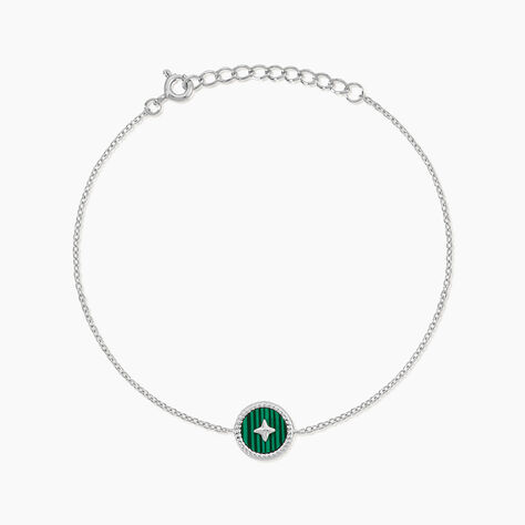 Bracelet Izarra Argent Blanc Malachite - Bracelets Medailles Femme | Marc Orian