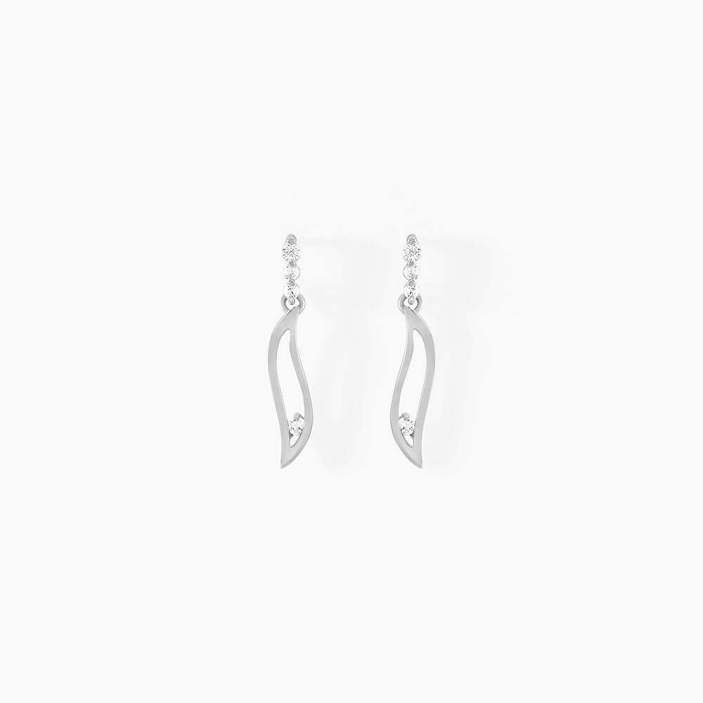 Boucles D'oreilles Pendantes Ysanna Or Blanc Oxyde De Zirconium - Pendantes Femme | Marc Orian