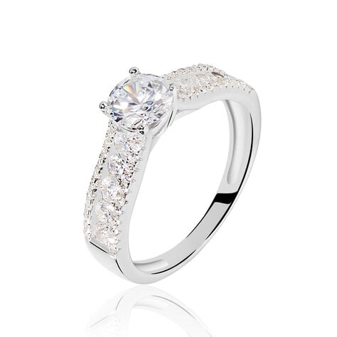 Bague Solitaire Hamane Argent Blanc Oxyde De Zirconium - Solitaires Femme | Marc Orian