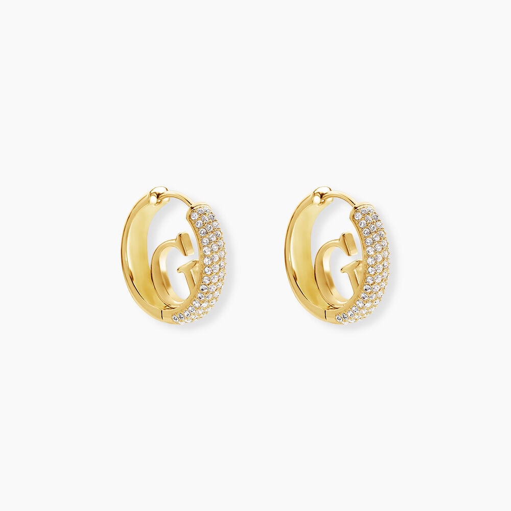 Cr&eacute;oles Guess Crazy Earrings Acier Jaune Oxyde De Zirconium - Cr&eacute;oles Femme | Marc Orian