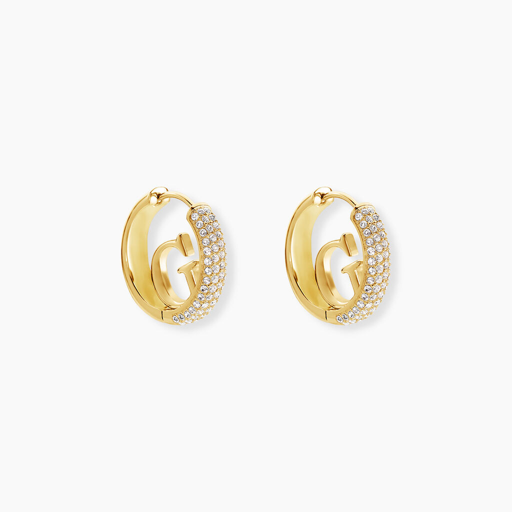 Cr&eacute;oles Guess Crazy Earrings Acier Jaune Oxyde De Zirconium - Cr&eacute;oles Femme | Marc Orian