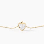 Collier Coeur Serti Clos Or Jaune Oxyde De Zirconium - Colliers avec pierres Femme | Marc Orian