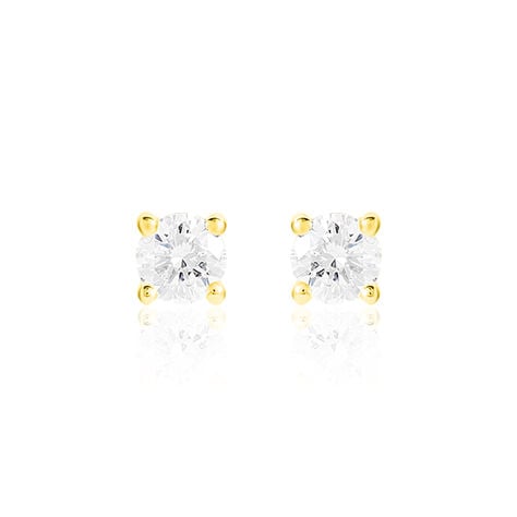 Boucles D'oreilles Puces Victoria Or Jaune Diamant - Puces Femme | Marc Orian