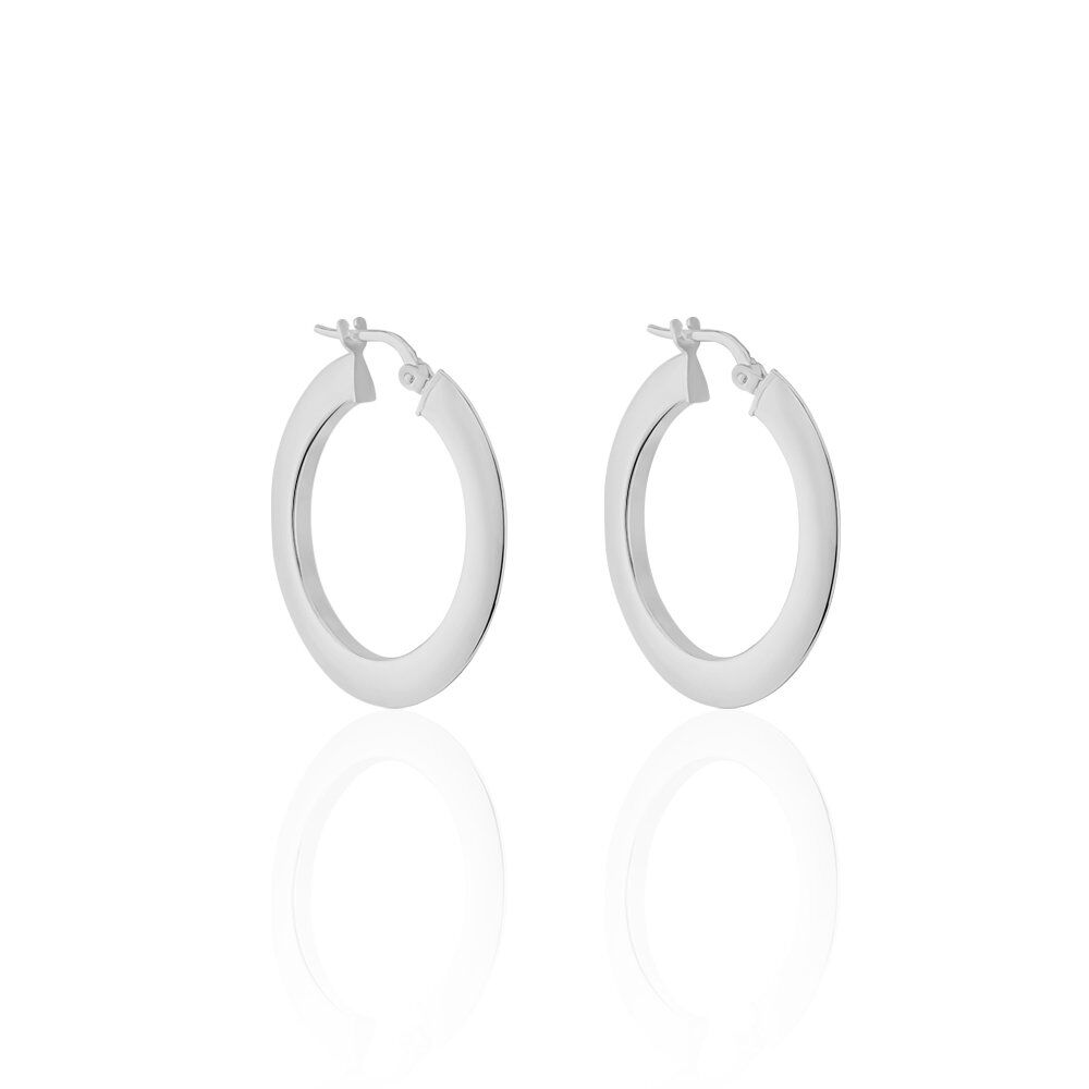 Cr&eacute;oles Argent Blanc Mila - Cr&eacute;oles Femme | Marc Orian