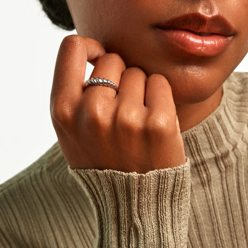 Bague Croissant Argent Blanc - Bijoux fantaisie Femme | Marc Orian