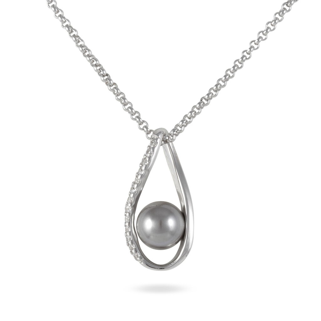 Collier Alexya Argent Blanc Perle D'imitation Et Oxyde De Zirconium - Colliers avec pierres Femme | Marc Orian