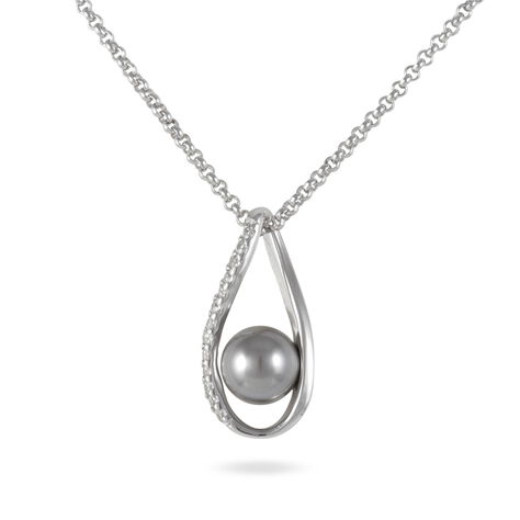 Collier Alexya Argent Blanc Perle D'imitation Et Oxyde De Zirconium - Colliers avec pierres Femme | Marc Orian