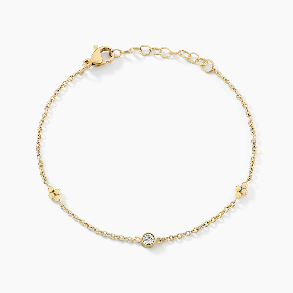 Bracelet Eva Acier Jaune Cristal - Bracelets chaînes Femme | Marc Orian