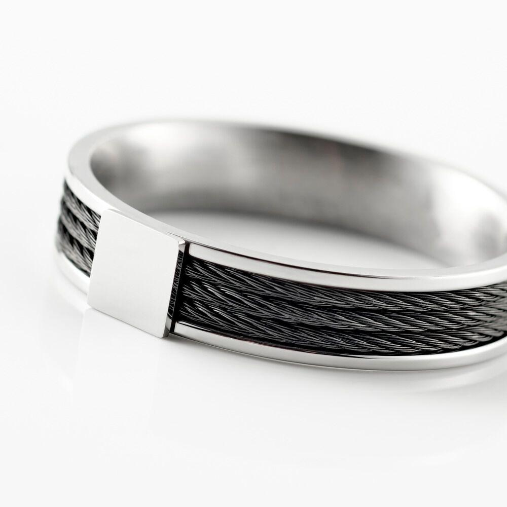 Bague Gaetane Acier Blanc - Bagues Homme | Marc Orian