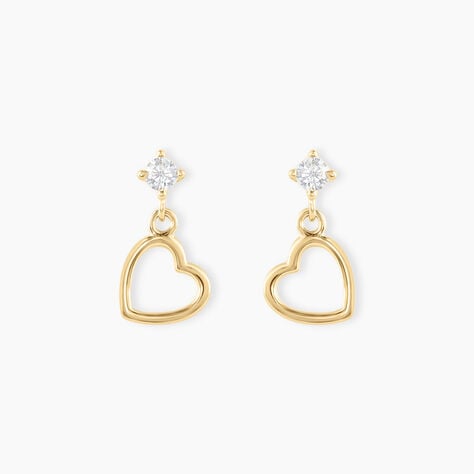 Boucles D'oreilles Pendantes Daria Cœur Or Jaune - Pendantes Femme | Marc Orian
