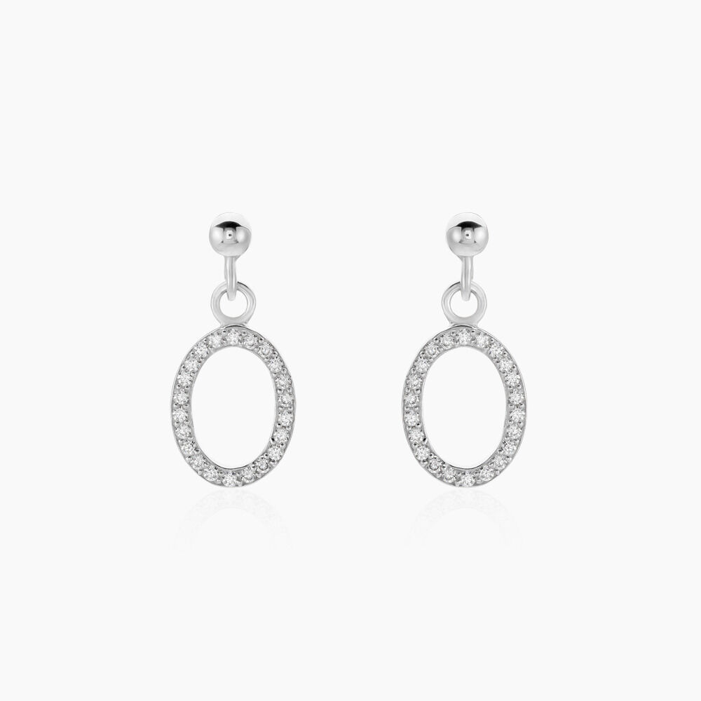 Boucles D'oreilles Pendantes Kimber Argent Blanc Oxyde De Zirconium - Pendantes Femme | Marc Orian