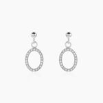 Boucles D'oreilles Pendantes Kimber Argent Blanc Oxyde De Zirconium - Pendantes Femme | Marc Orian