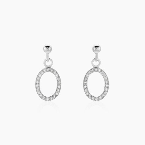 Boucles D'oreilles Pendantes Kimber Argent Blanc Oxyde De Zirconium - Pendantes Femme | Marc Orian