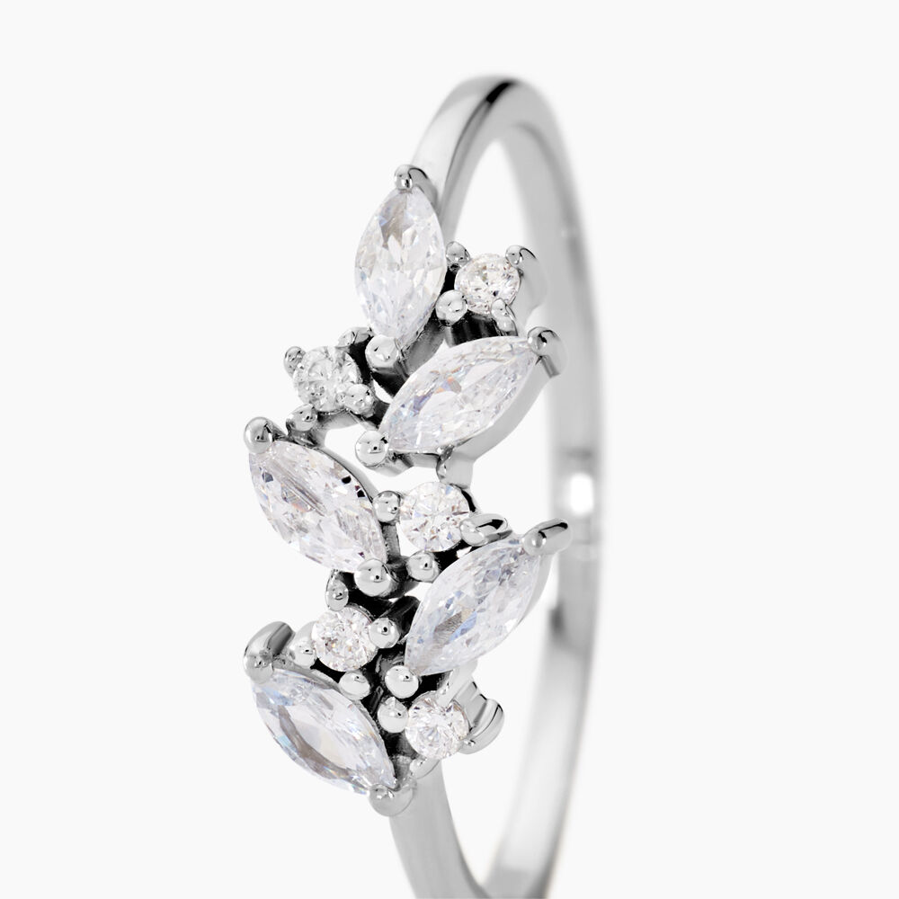 Bague Fidelis Or Blanc Oxyde De Zirconium - Bagues avec pierre Femme | Marc Orian