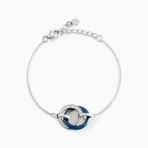 Bracelet Grizzel Argent C&eacute;ramique Oxyde - Bracelets Anneaux Entrelaces Femme | Marc Orian