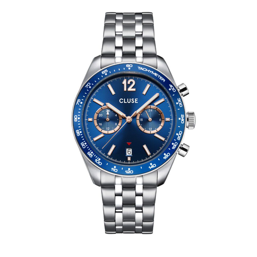 Montre Cluse Aravis Dual Timer Bleu - Montres &eacute;tanches Homme | Marc Orian