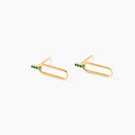 Boucles D'Oreilles Pendantes Sybel Or Jaune Emeraude - Pendantes Femme | Marc Orian
