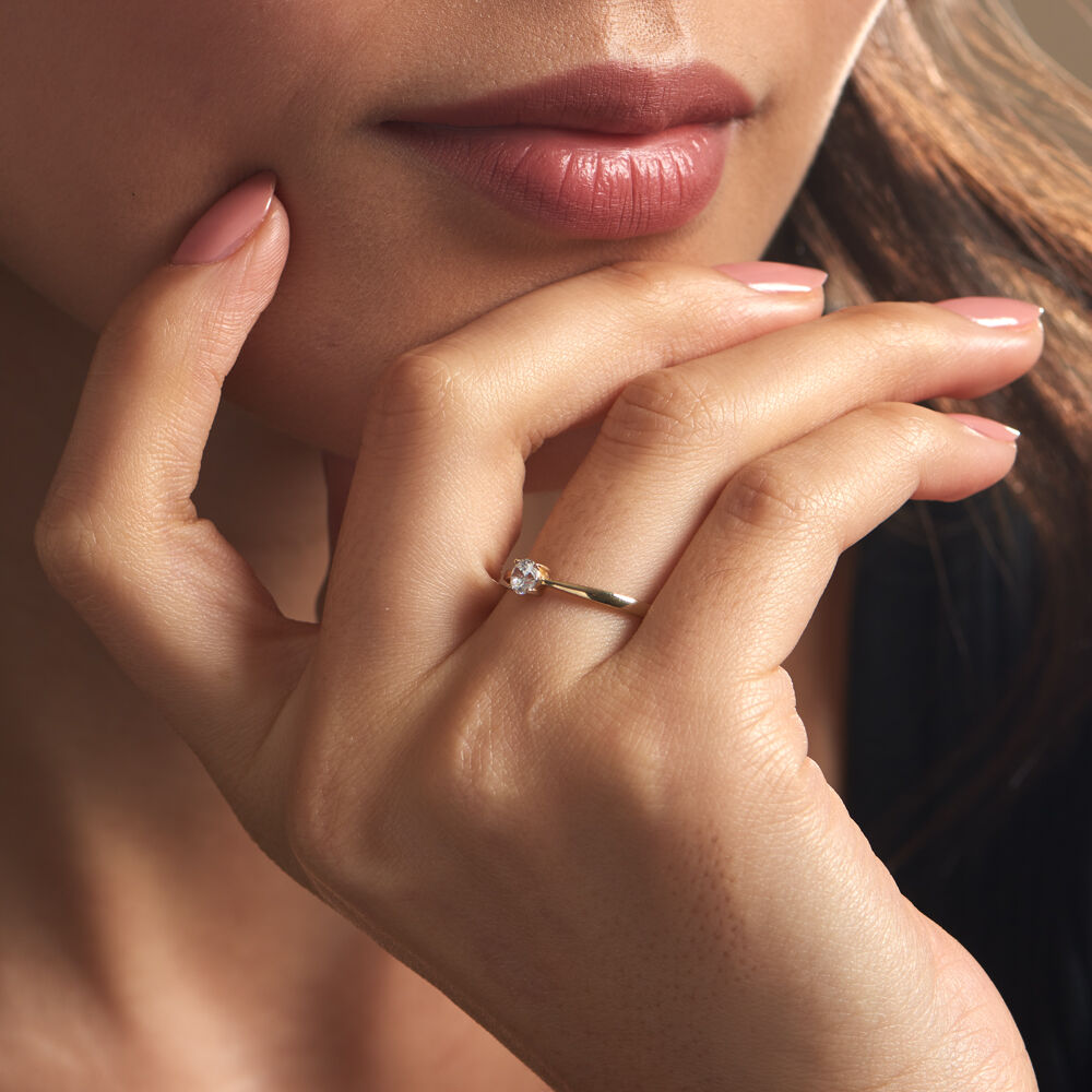 Bague Solitaire Or Jaune Eclat D'etoile Oxyde De Zirconium - Solitaires Femme | Marc Orian