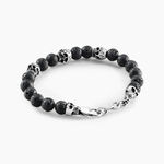 Bracelet Acier Blanc Hantz Pierre De Lave - Bracelets cha&icirc;nes Homme | Marc Orian