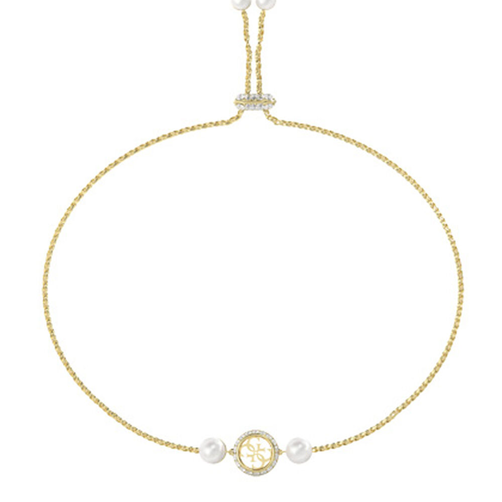 Bracelet Guess Tiny Pearly Acier Jaune Oxyde De Zirconium Perle D'Imitation - Bracelets cha&icirc;nes Femme | Marc Orian